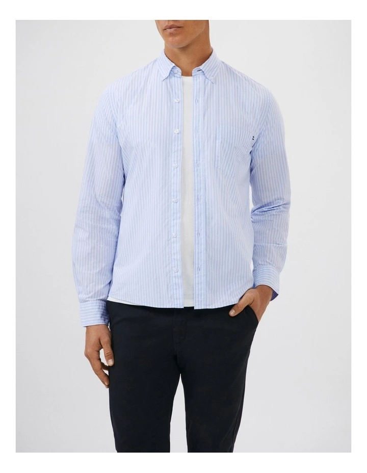 Washed Poplin Casual Shirt in Blue image 2