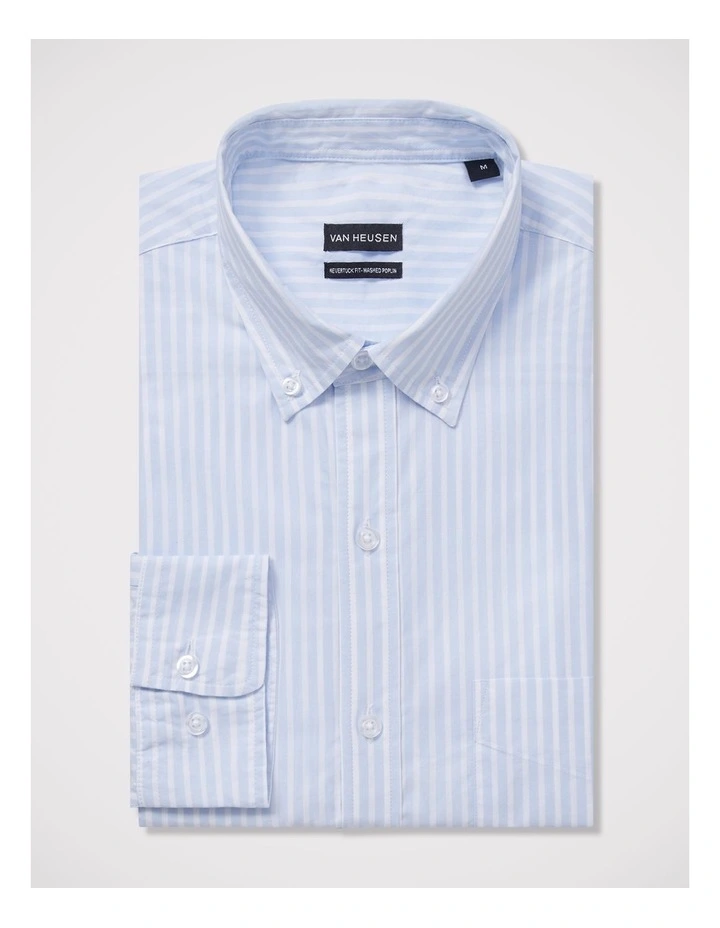 Washed Poplin Casual Shirt in Blue image 3