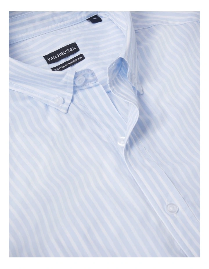 Washed Poplin Casual Shirt in Blue image 4
