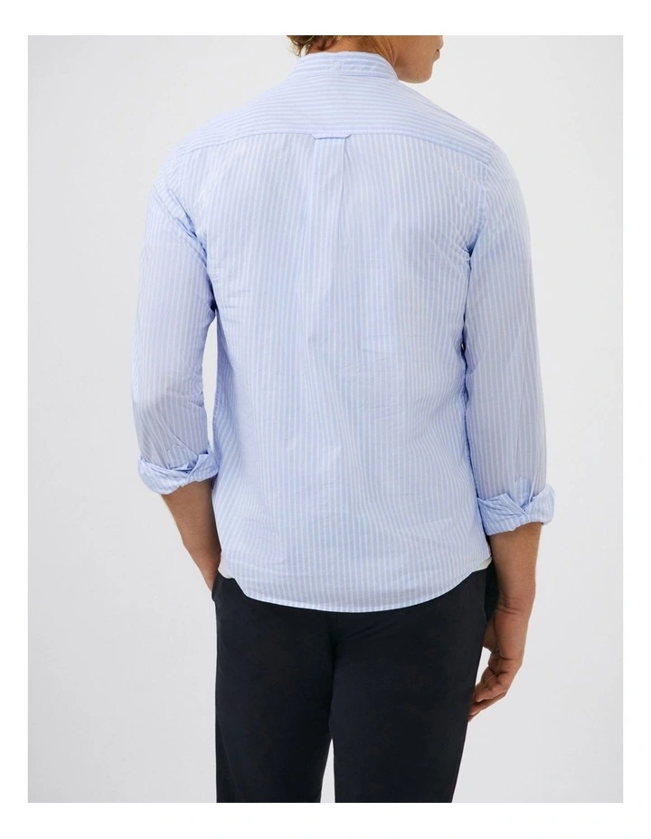 Washed Poplin Casual Shirt in Blue image 5