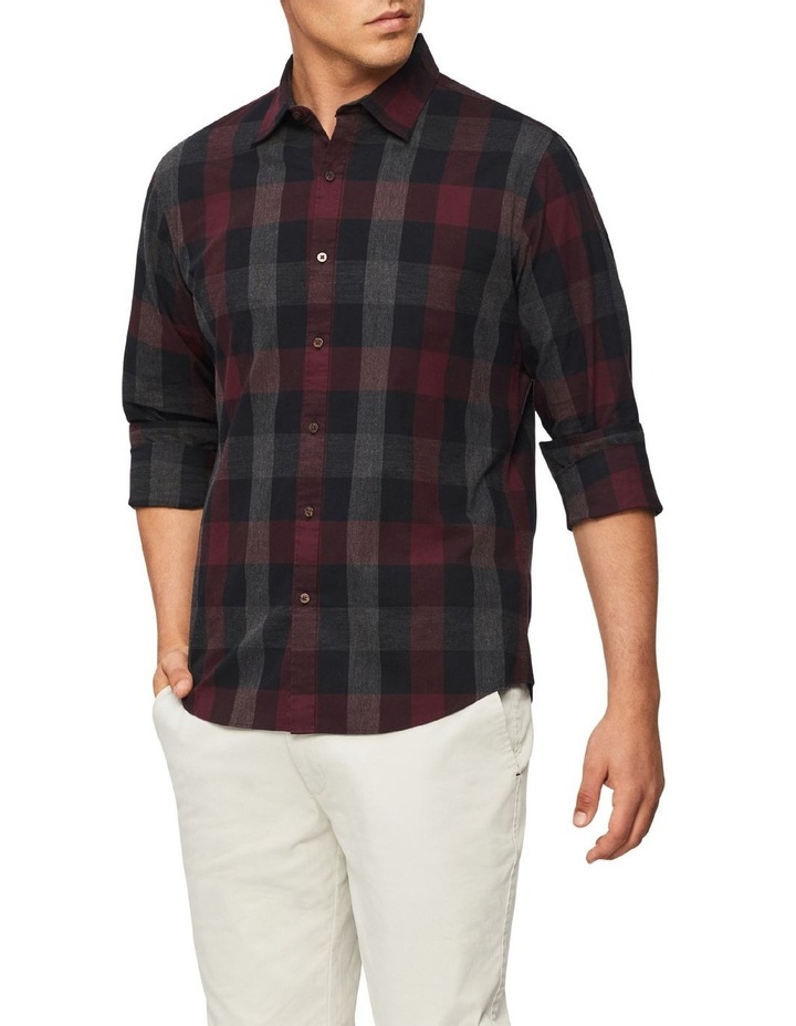 black shirt with red logo