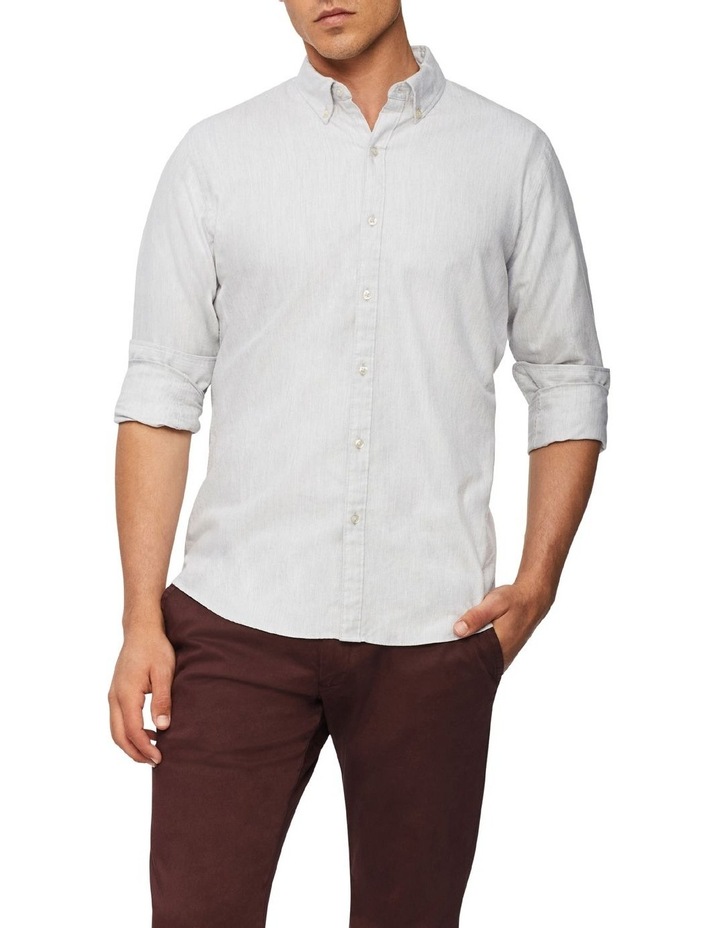 Casual Long Sleeve Oxford Melange Shirt Good