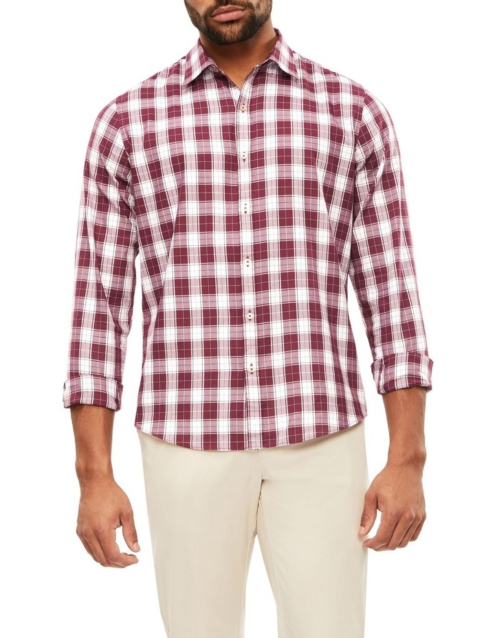 Nevertuck Casual Long Sleeve 2 Tone Check Shirt in Red/White