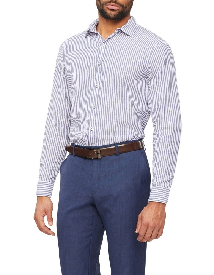 Nevertuck Long Sleeve Stripe Linen Shirt in