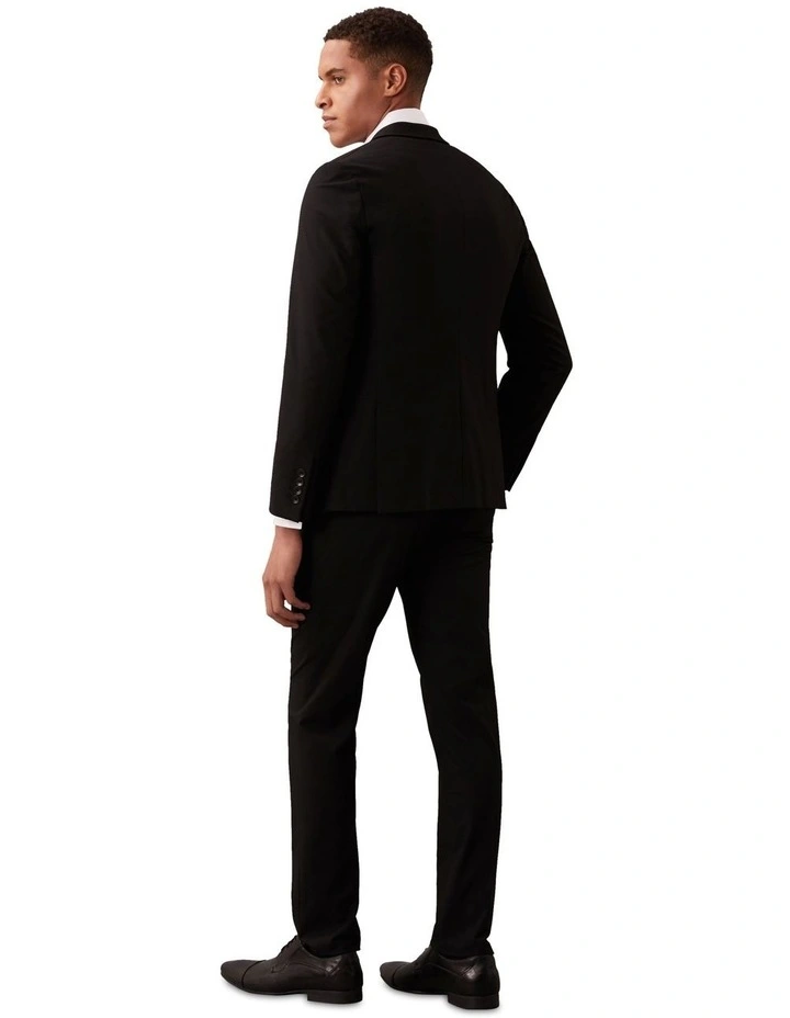 X-Slim Textured Wool Suit Jacket in Black image 2