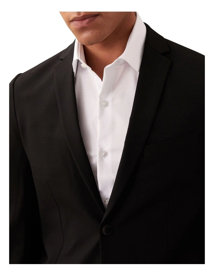 X-Slim Textured Wool Suit Jacket in Black image 4