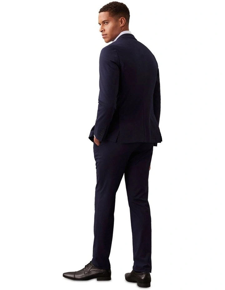 X-Slim Textured Travel Suit Jacket in Navy image 2