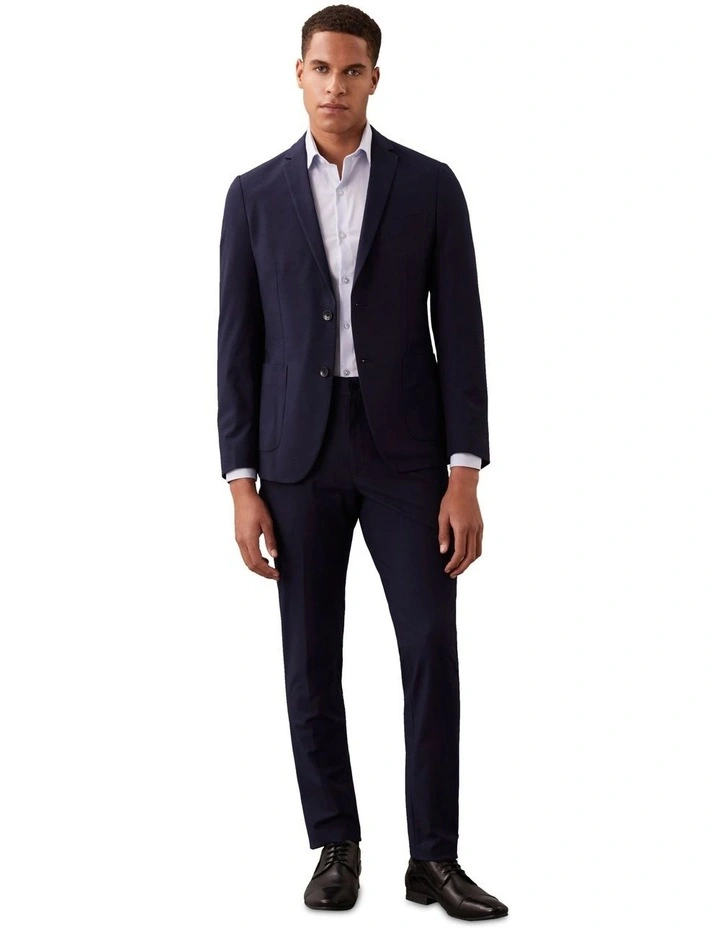 X-Slim Textured Travel Suit Jacket in Navy image 3