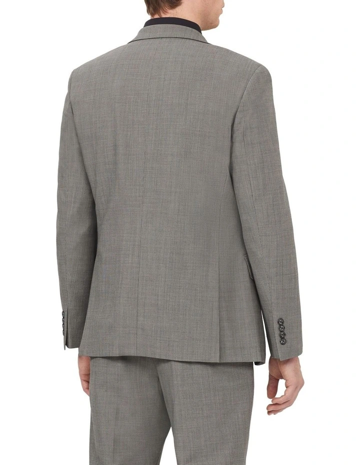 Tailored Suit Jacket Wool Blend Heritage Weave Grey image 3