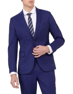Slim Suit Jacket Superfine Stretch Twill in Blue
