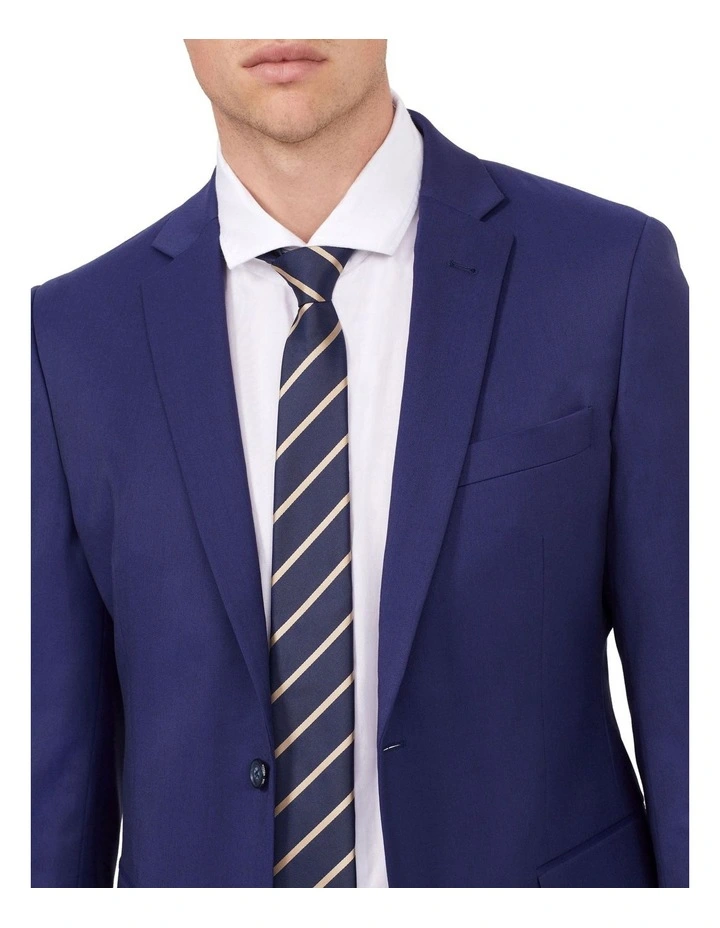 Slim Suit Jacket Superfine Stretch Twill in Blue image 3