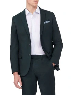 Superfine Stretch Twill Slim Suit Jacket in Green