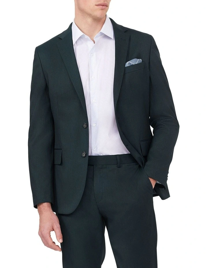 Superfine Stretch Twill Slim Suit Jacket in Green image 1