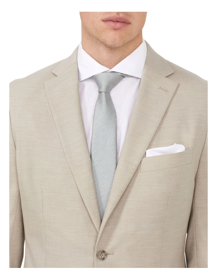 Tailored Suit Jacket Wool Blend Plain in Oatmilk image 3