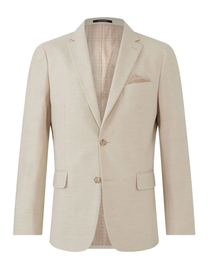 Tailored Suit Jacket Wool Blend Plain in Oatmilk image 5