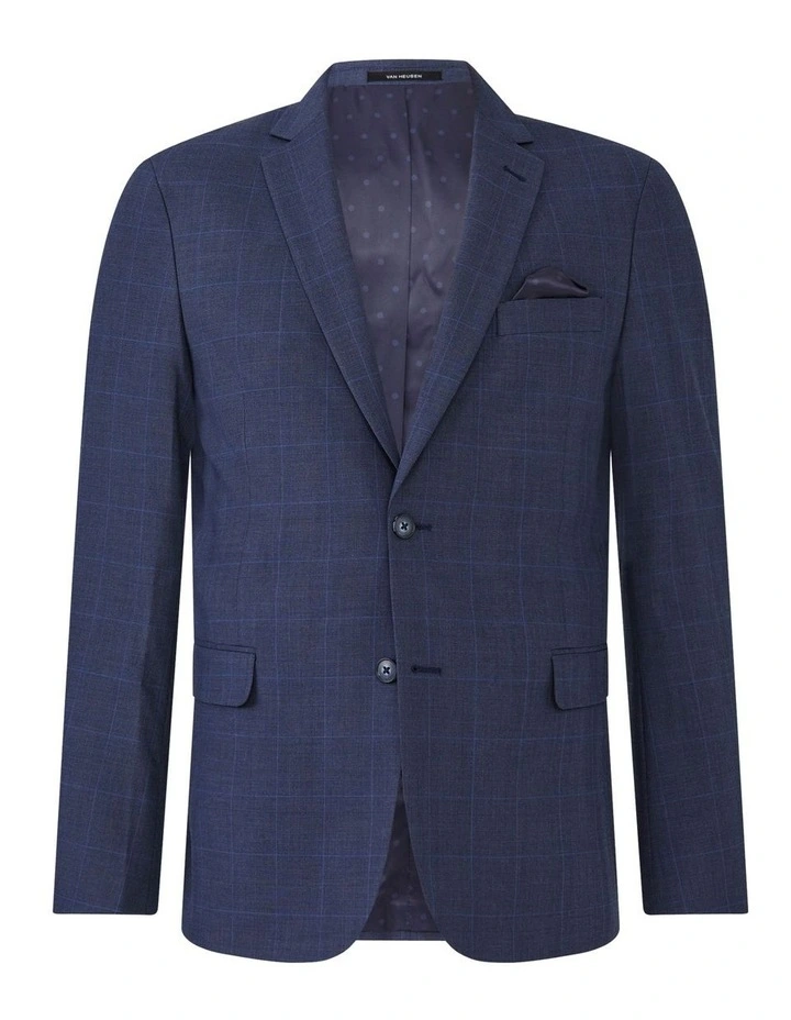 Prince Of Wales Check Slim Suit Jacket in Navy image 5