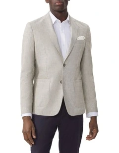 Slim Easy Care Linen Blazer Sage