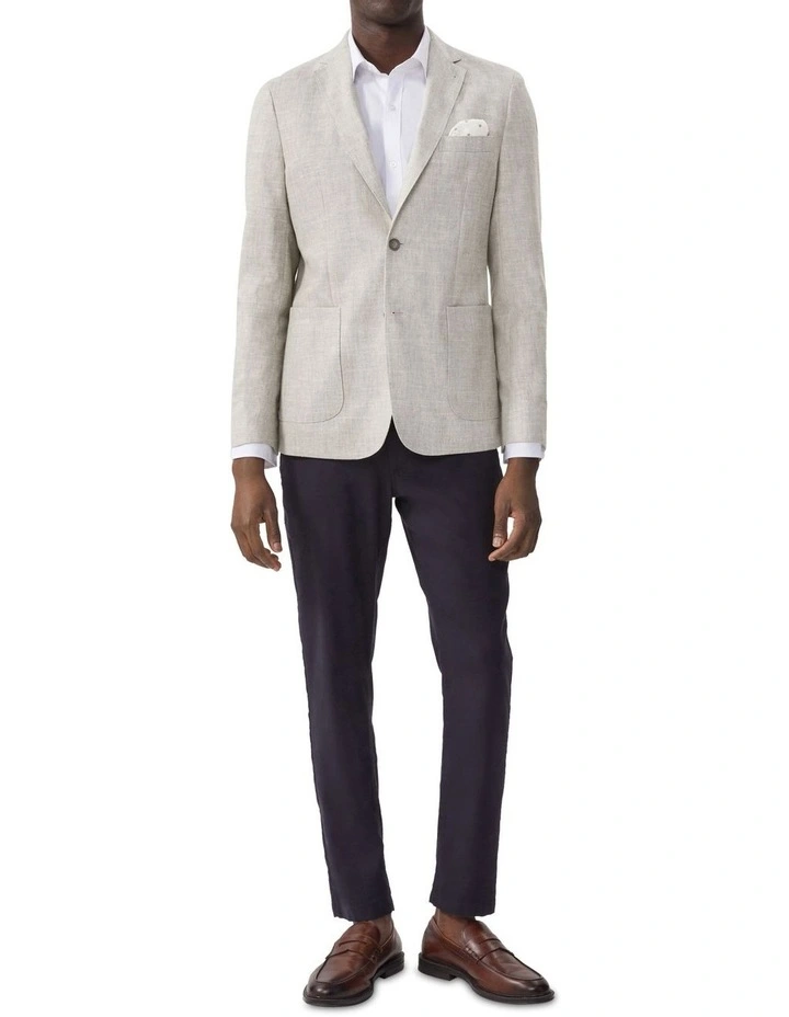 Slim Easy Care Linen Blazer Sage image 2