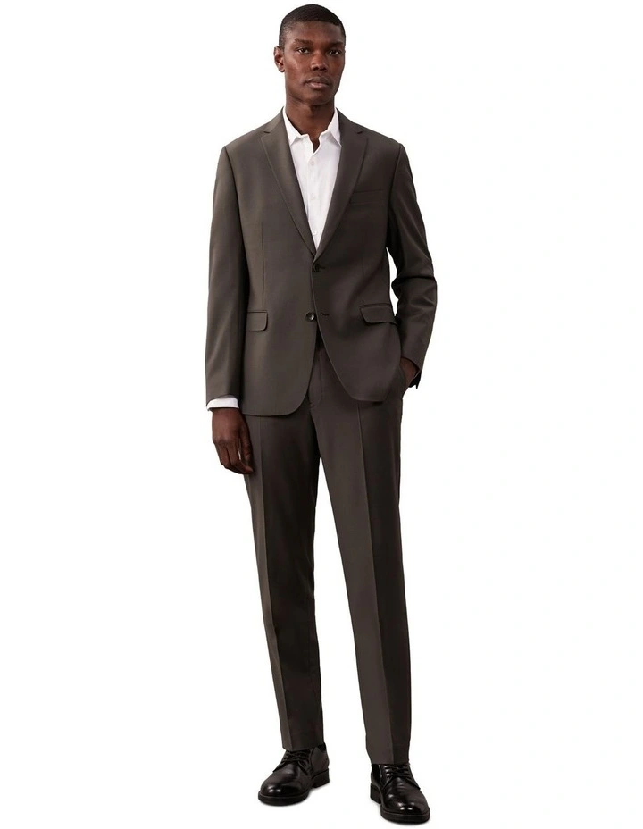 Bi Stretch Twill Suit Jacket in Olive image 2