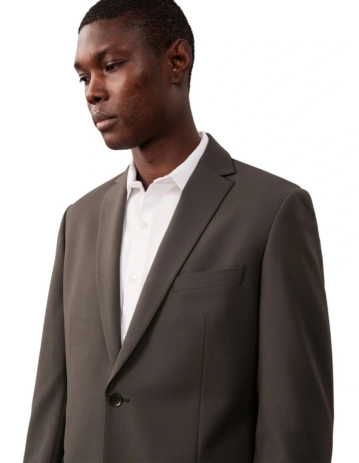 Bi Stretch Twill Suit Jacket in Olive image 4