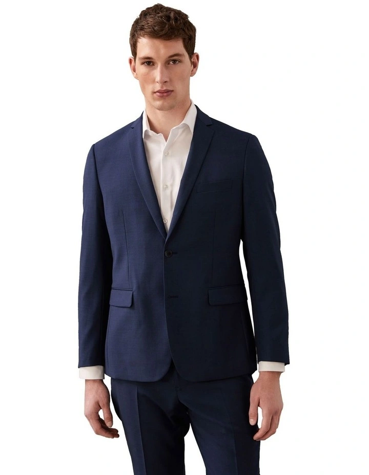 Glen Check Suit Jacket in Blue image 1
