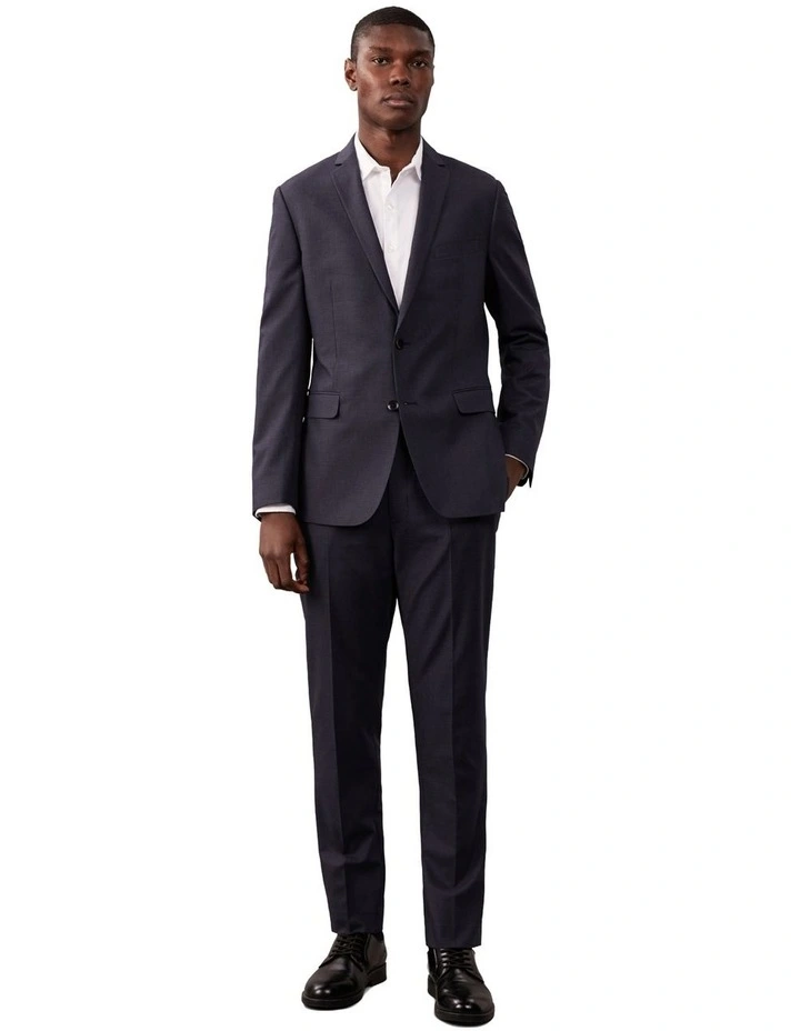 Puppytooth Slim Suit Jacket in Blue image 2