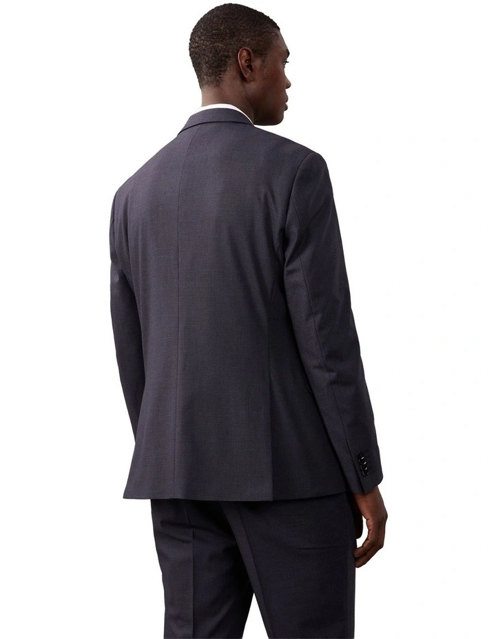 Puppytooth Slim Suit Jacket in Blue image 3