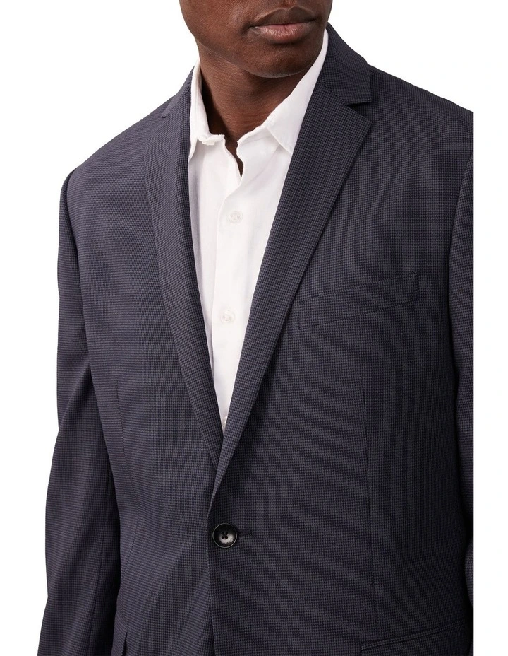 Puppytooth Slim Suit Jacket in Blue image 4