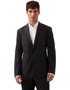 Bi Stretch Twill Suit Jacket in Charcoal