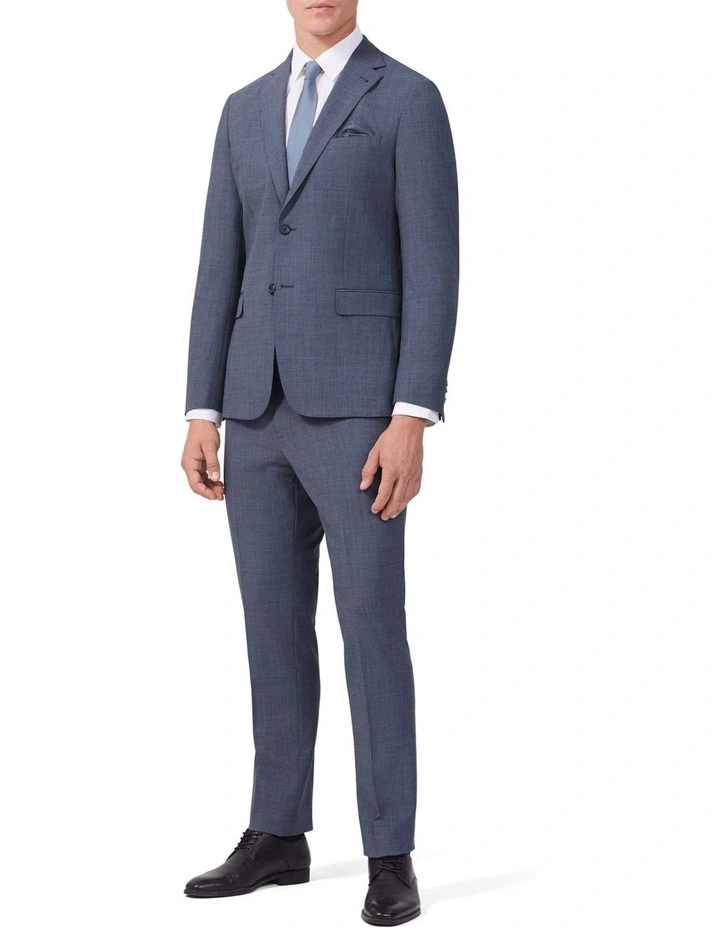 Wool Blend Heritage Weave Suit Jacket in Blue image 3