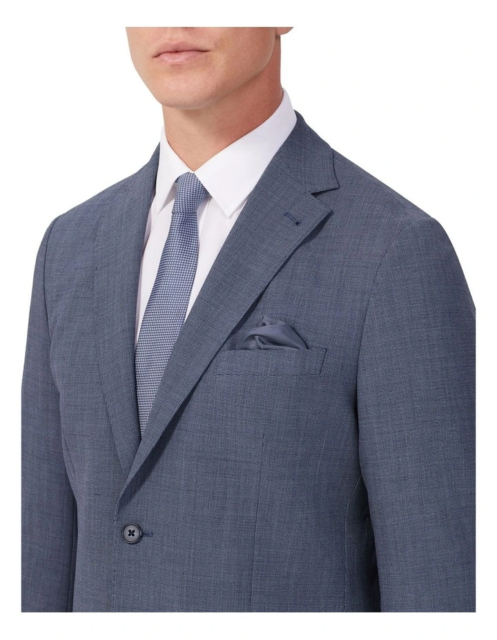 Wool Blend Heritage Weave Suit Jacket in Blue image 4