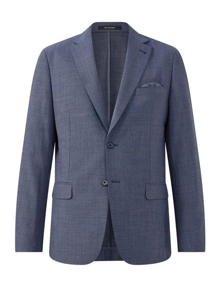 Wool Blend Heritage Weave Suit Jacket in Blue image 5