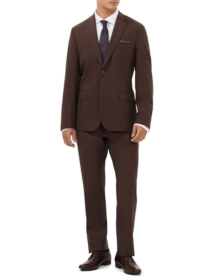 Travel Suit Wool Blend Jacket in Chocolate image 2