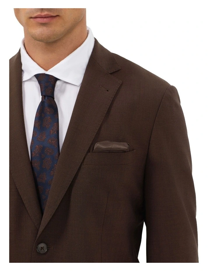 Travel Suit Wool Blend Jacket in Chocolate image 3