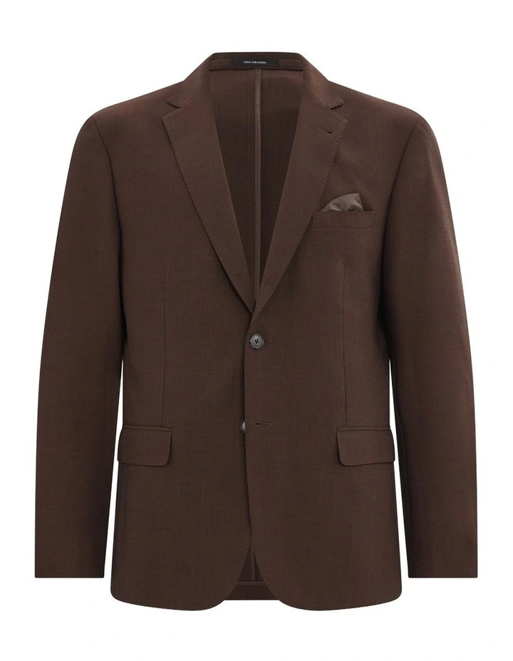 Travel Suit Wool Blend Jacket in Chocolate image 5