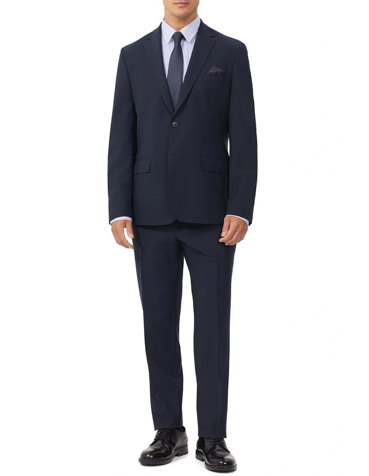 Wool Blend Heritage Weave Suit Jacket in Navy image 2