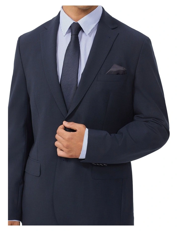 Wool Blend Heritage Weave Suit Jacket in Navy image 3