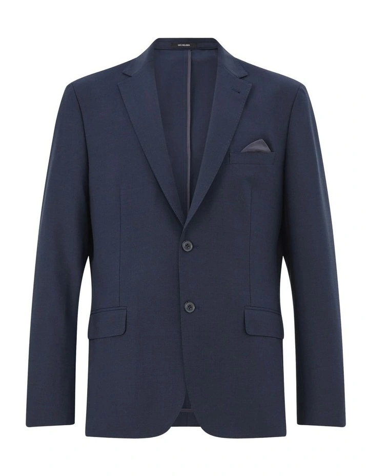 Wool Blend Heritage Weave Suit Jacket in Navy image 5
