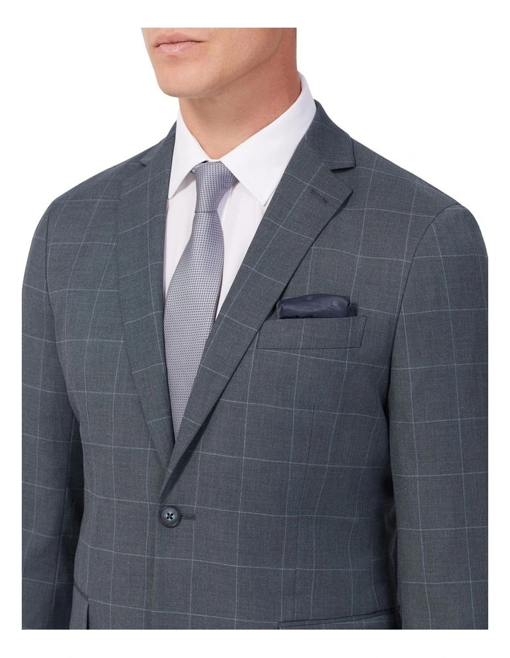 Flex Windowpane Suit Jacket in Grey image 3