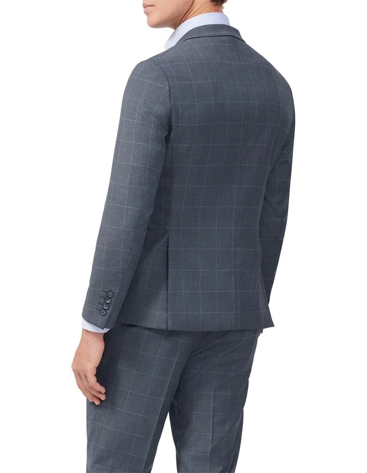 Flex Windowpane Suit Jacket in Grey image 4
