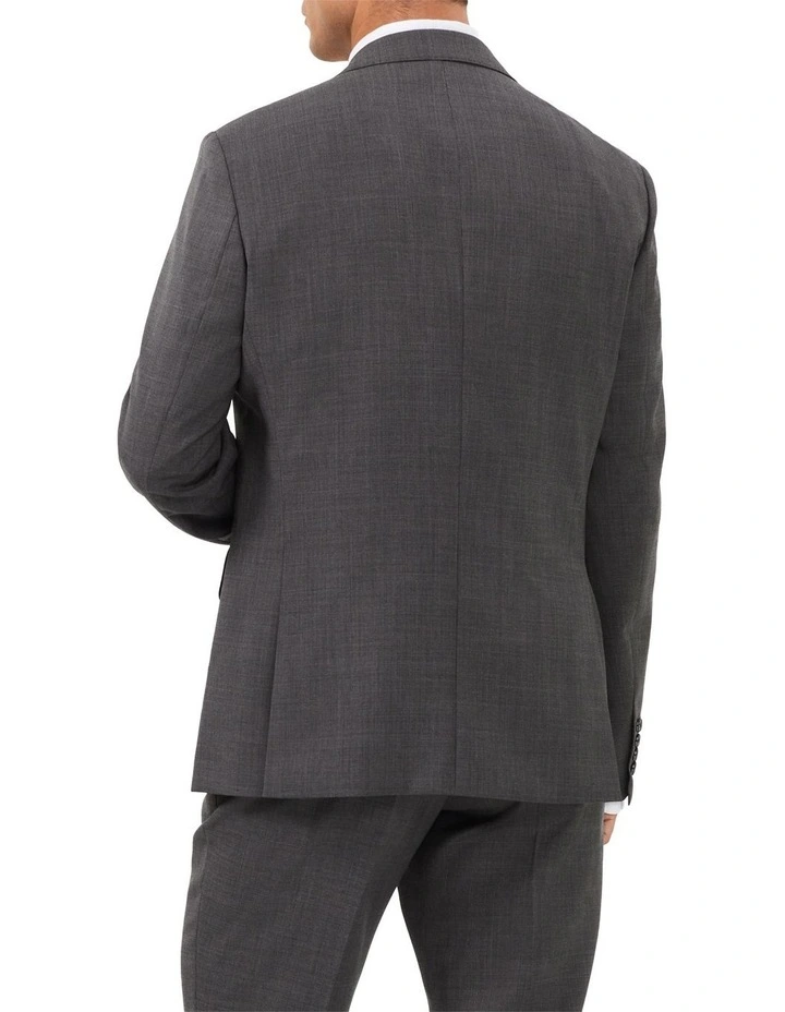Wool Blend Glen Check Suit Jacket in Charcoal image 4