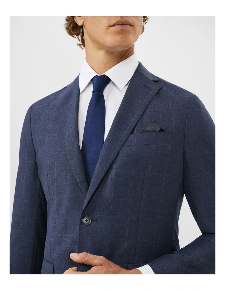 Wool Blend Windowpane Suit Jacket in Brown image 3