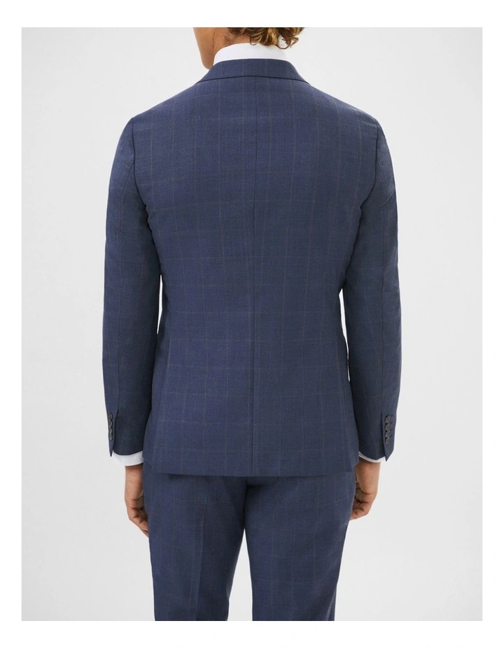 Wool Blend Windowpane Suit Jacket in Brown image 4