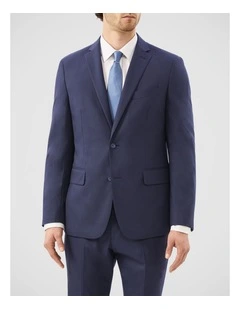 Superfine Twill Pinstripe Suit Jacket in Navy