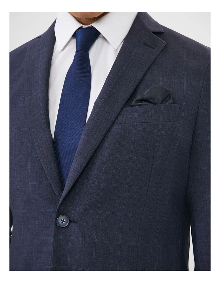 Wool Blend Check Suit Jacket image 3