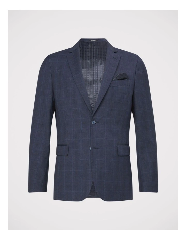 Wool Blend Check Suit Jacket image 5