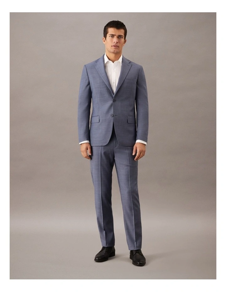 Cross Hatch Suit Jacket in Denim image 2