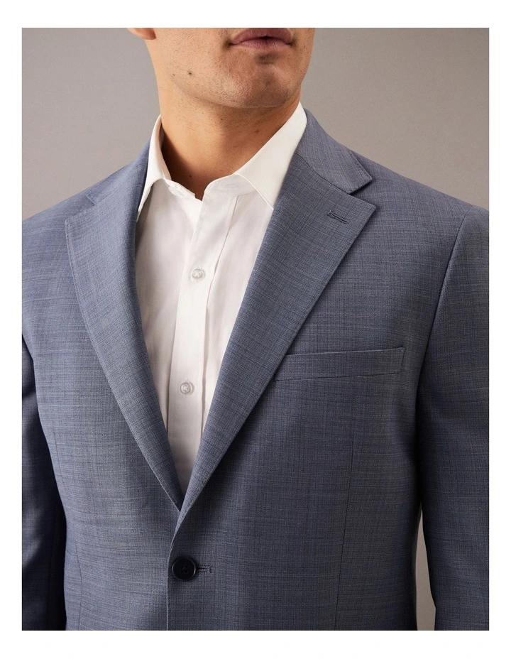 Cross Hatch Suit Jacket in Denim image 3