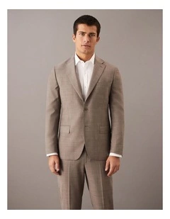 Cross Hatch Suit Jacket in Taupe