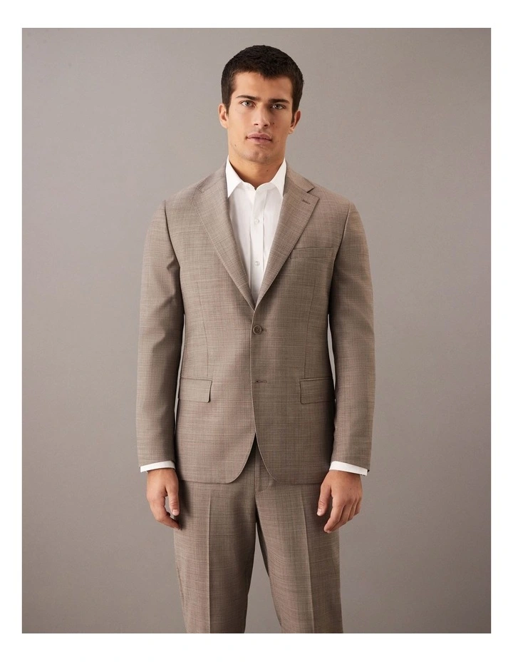 Cross Hatch Suit Jacket in Taupe image 1